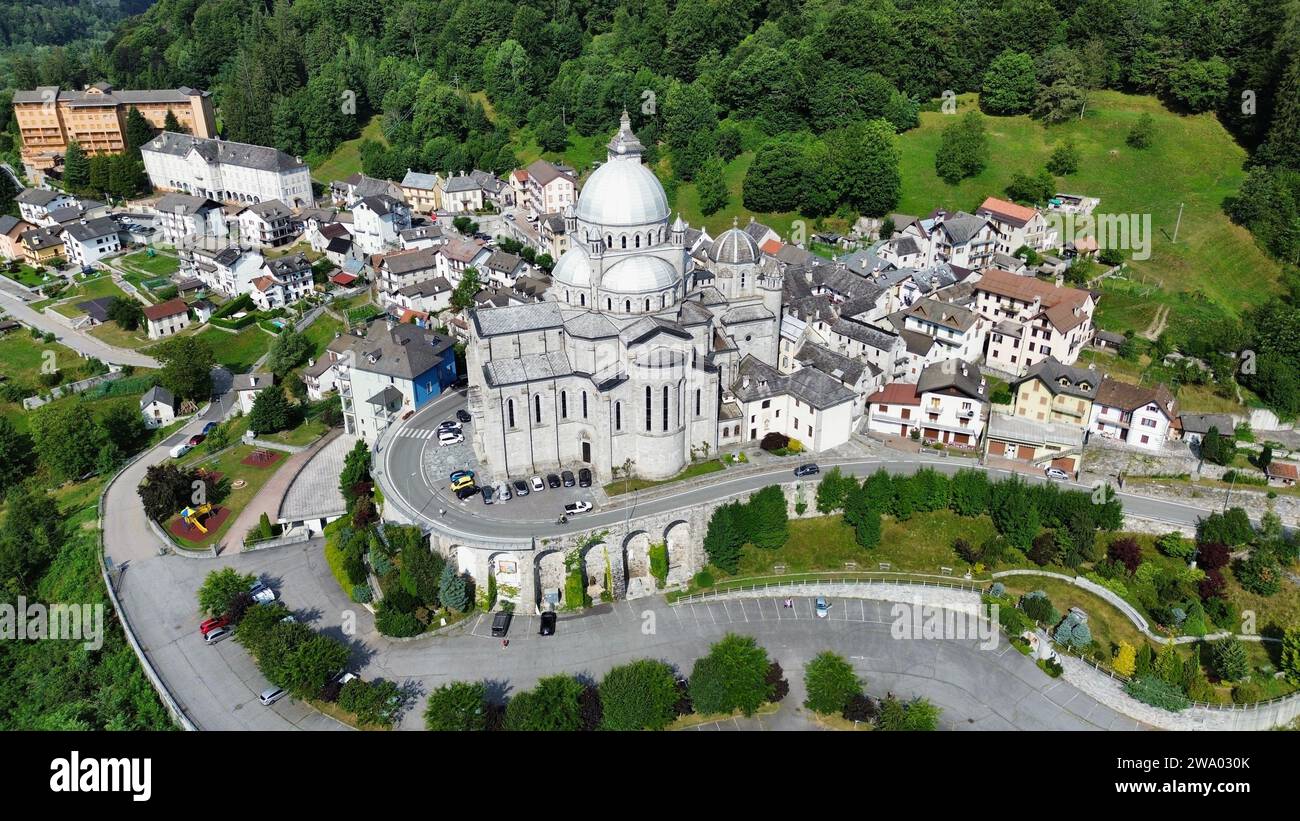 Foto drone Santuario Madonna del sangue Re Italia europa Foto Stock