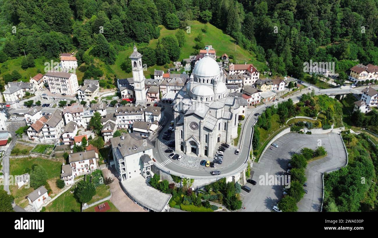 Foto drone Santuario Madonna del sangue Re Italia europa Foto Stock