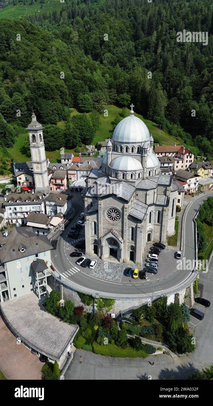 Foto drone Santuario Madonna del sangue Re Italia europa Foto Stock
