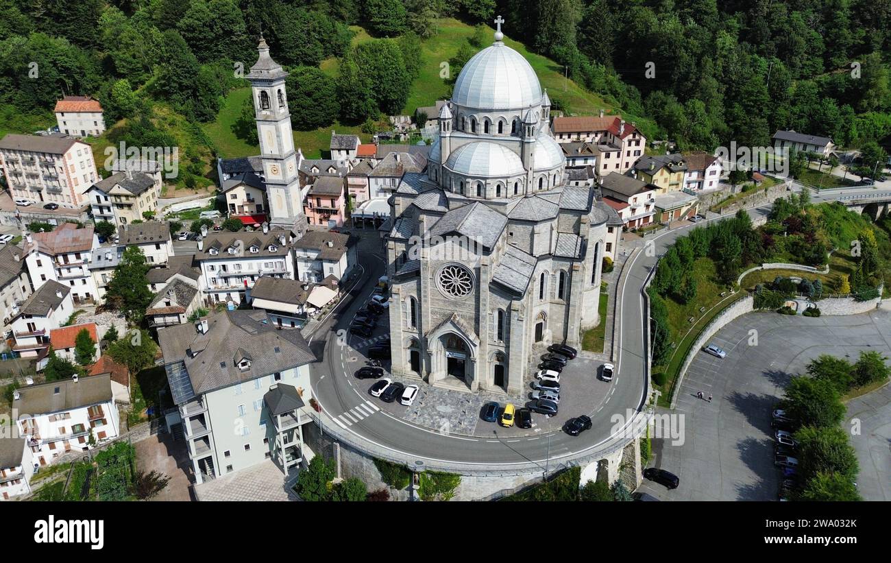 Foto drone Santuario Madonna del sangue Re Italia europa Foto Stock