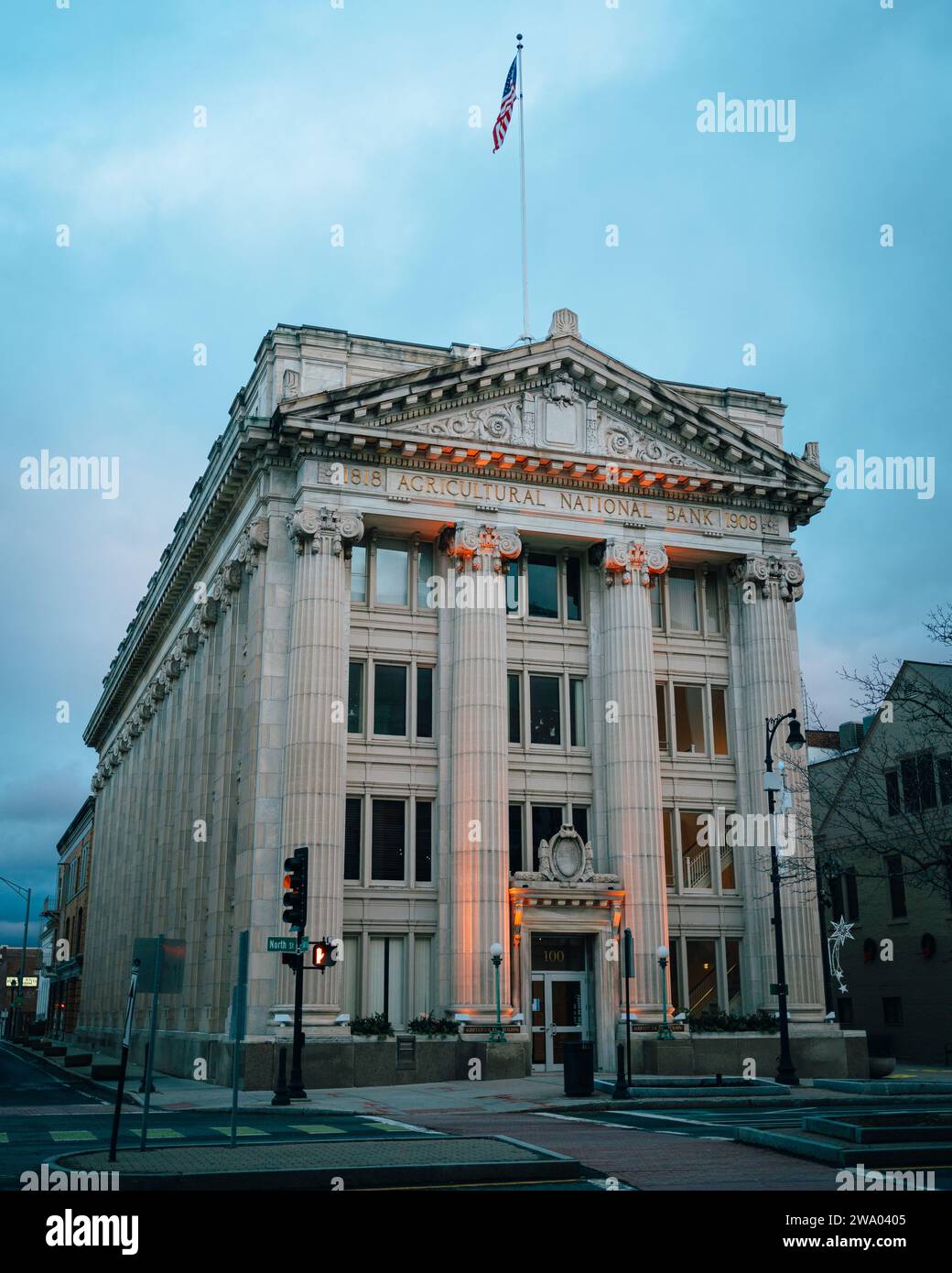 Primo edificio della Agricultural National Bank a Pittsfield, Massachusetts Foto Stock