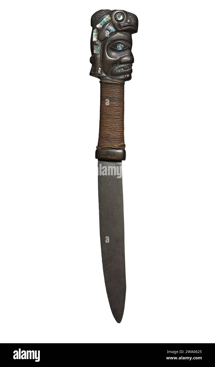 Costa nord-occidentale, Tlingit - nativi americani - Fighting Knife fine anni '1800-early1900s Foto Stock