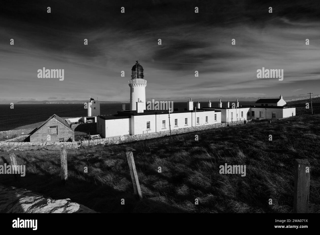 Dunnet Head Lighthouse, Dunnet Head, Caithness, Scozia, Regno Unito Foto Stock