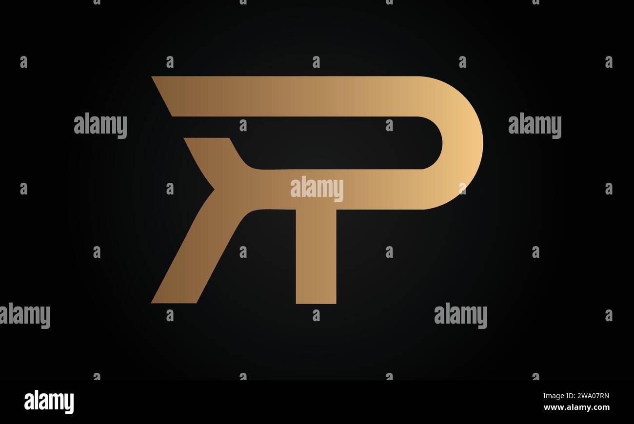 Design con logo lettera di testo monogramma KP o PK iniziale Luxury Illustrazione Vettoriale