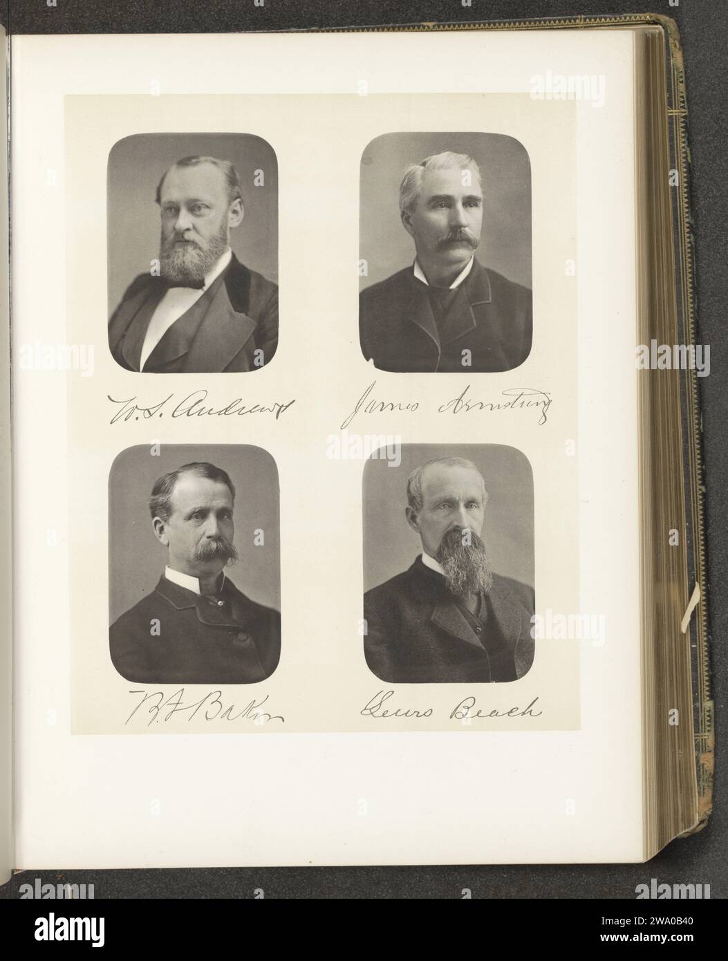 Ritratti di quattro membri della camera bassa dello stato di New York, c. 1872 - in o prima del 1882 stampa fotomeccanica in alto a sinistra William S. Andrews, in alto a destra James Armstrong, in basso a sinistra Benjamin F. Baker, sotto Lewis Beach. Stati Uniti d'America collotipo di persone storiche (ritratti e scene della vita) (+ testa (e spalle) (ritratto)) Foto Stock