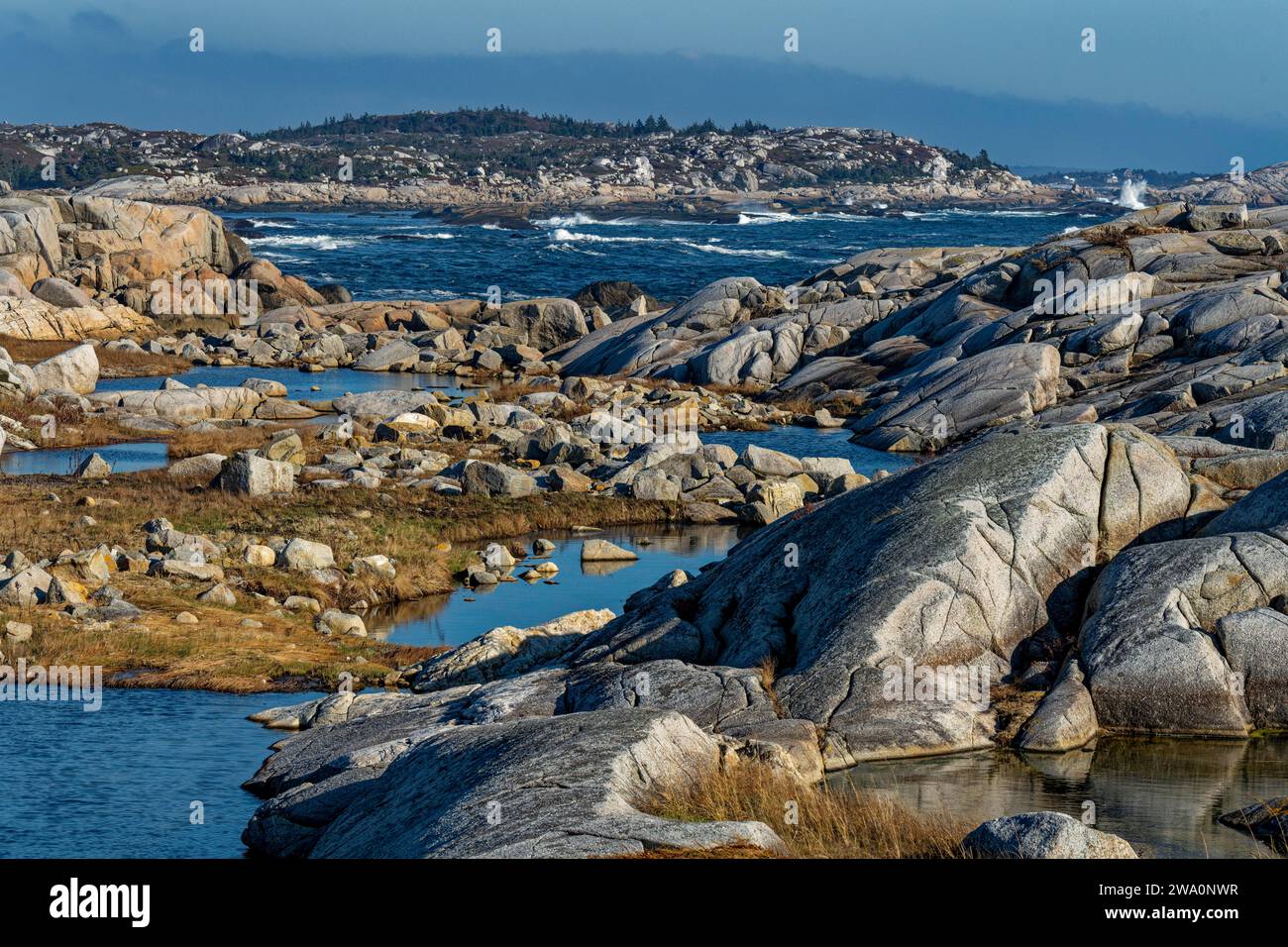 Peggys Cove Rock - Costa del Canada Foto Stock