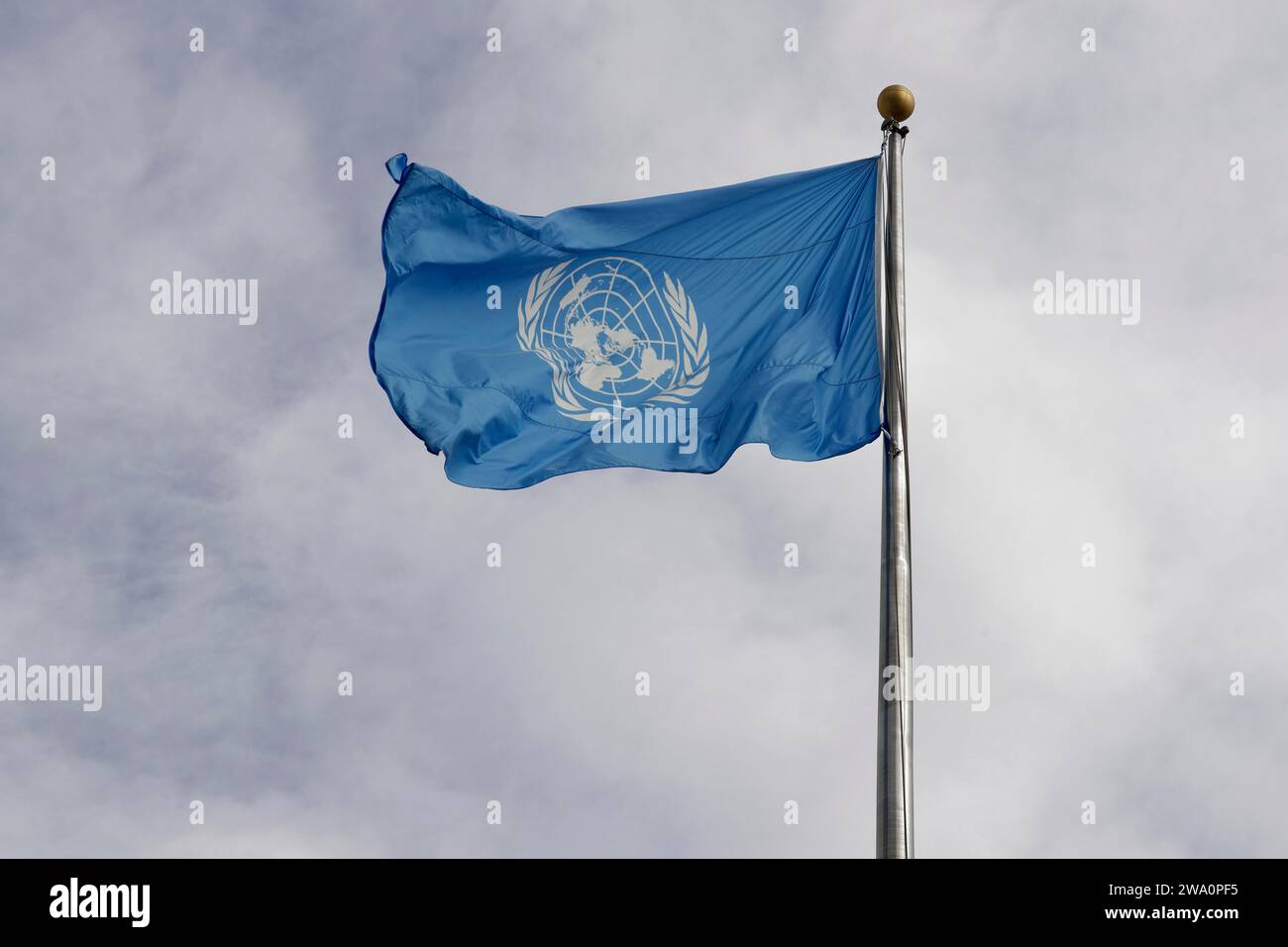 Flag, Nazioni Unite, sede delle Nazioni Unite, Manhattan, New York, USA, Nord America Foto Stock