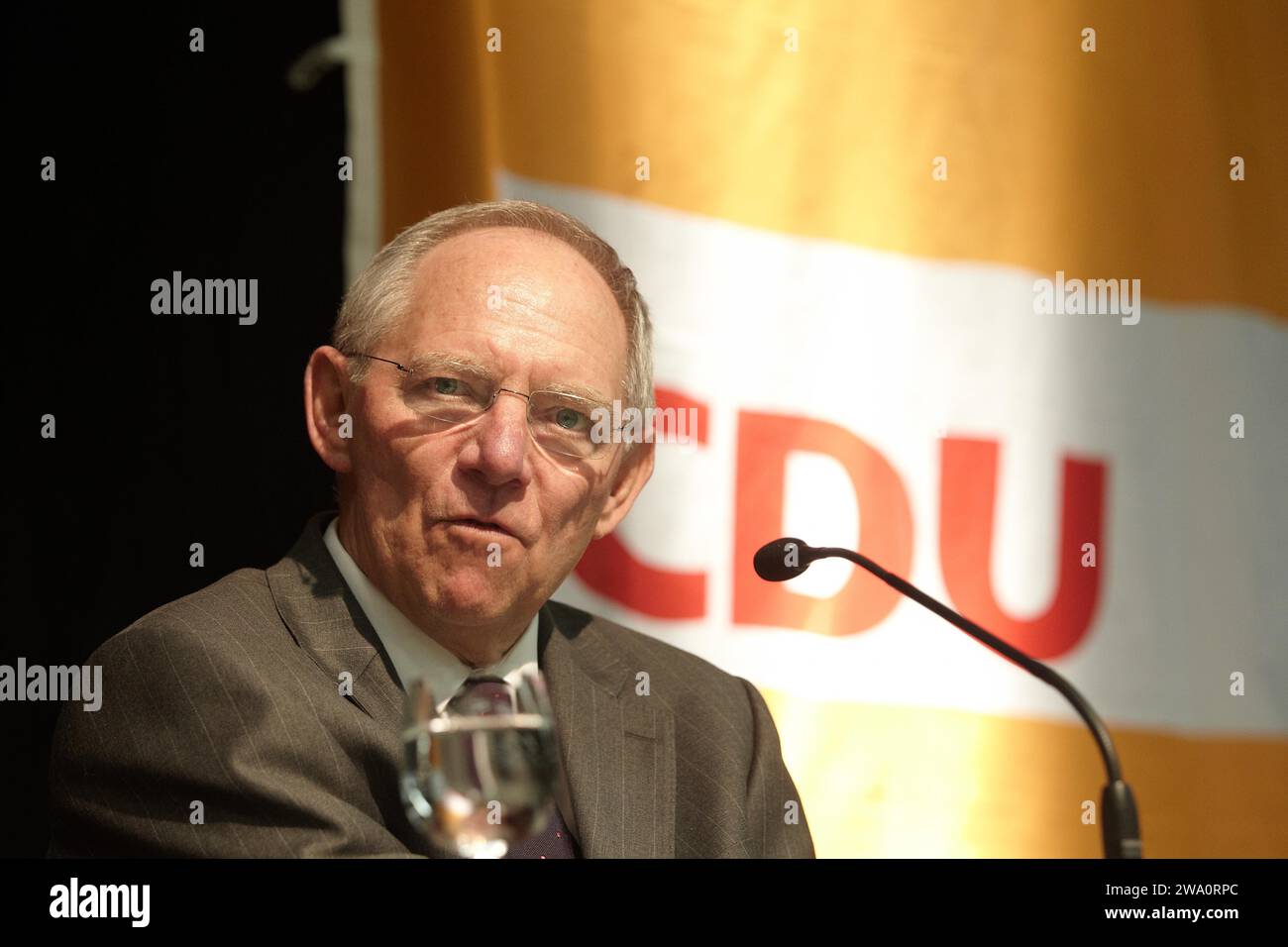 Il Ministro federale delle finanze Wolfgang Schäuble (CDU) domenica (23 gennaio 2011) al ricevimento di Capodanno della CDU a Coblenza, Renania-Palatinato Foto Stock