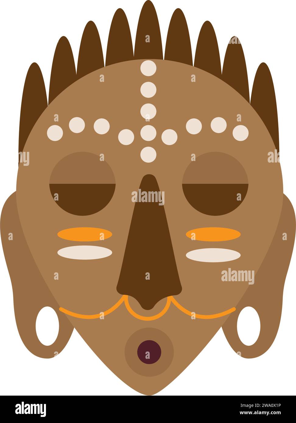 ornamento della maschera nigeriana Illustrazione Vettoriale
