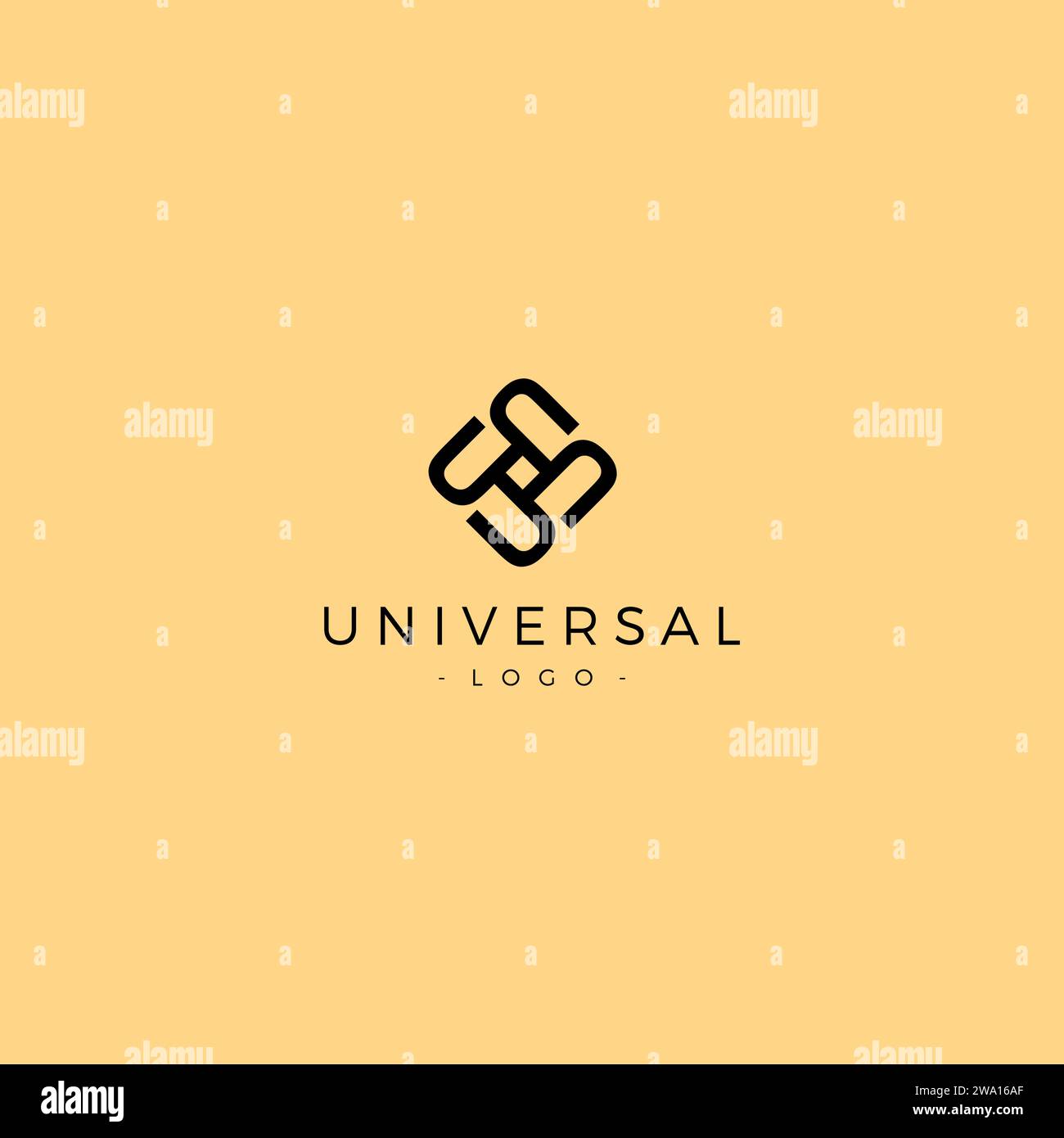 Combinazione logo universale U Illustrazione Vettoriale