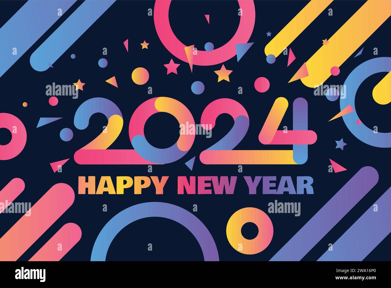 felice anno nuovo 2024 Illustrazione Vettoriale