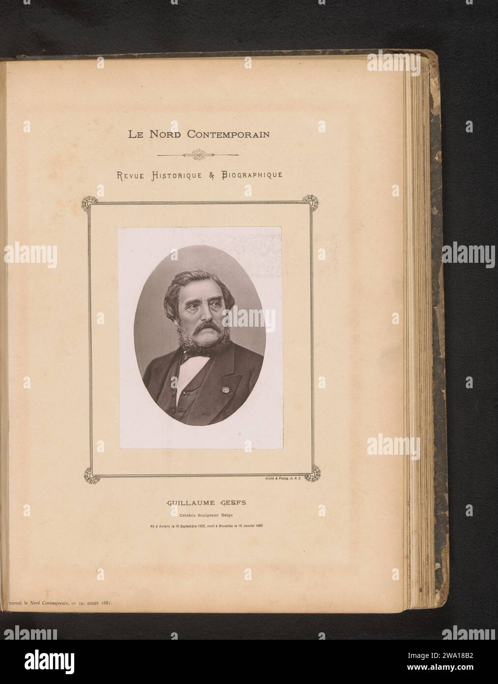 Ritratto dello scultore Willem Geefs, N.C., c. 1878 - in o prima del 1883 carta fotomeccanica collotipo persone storiche. ritratto, autoritratto dello scultore Foto Stock