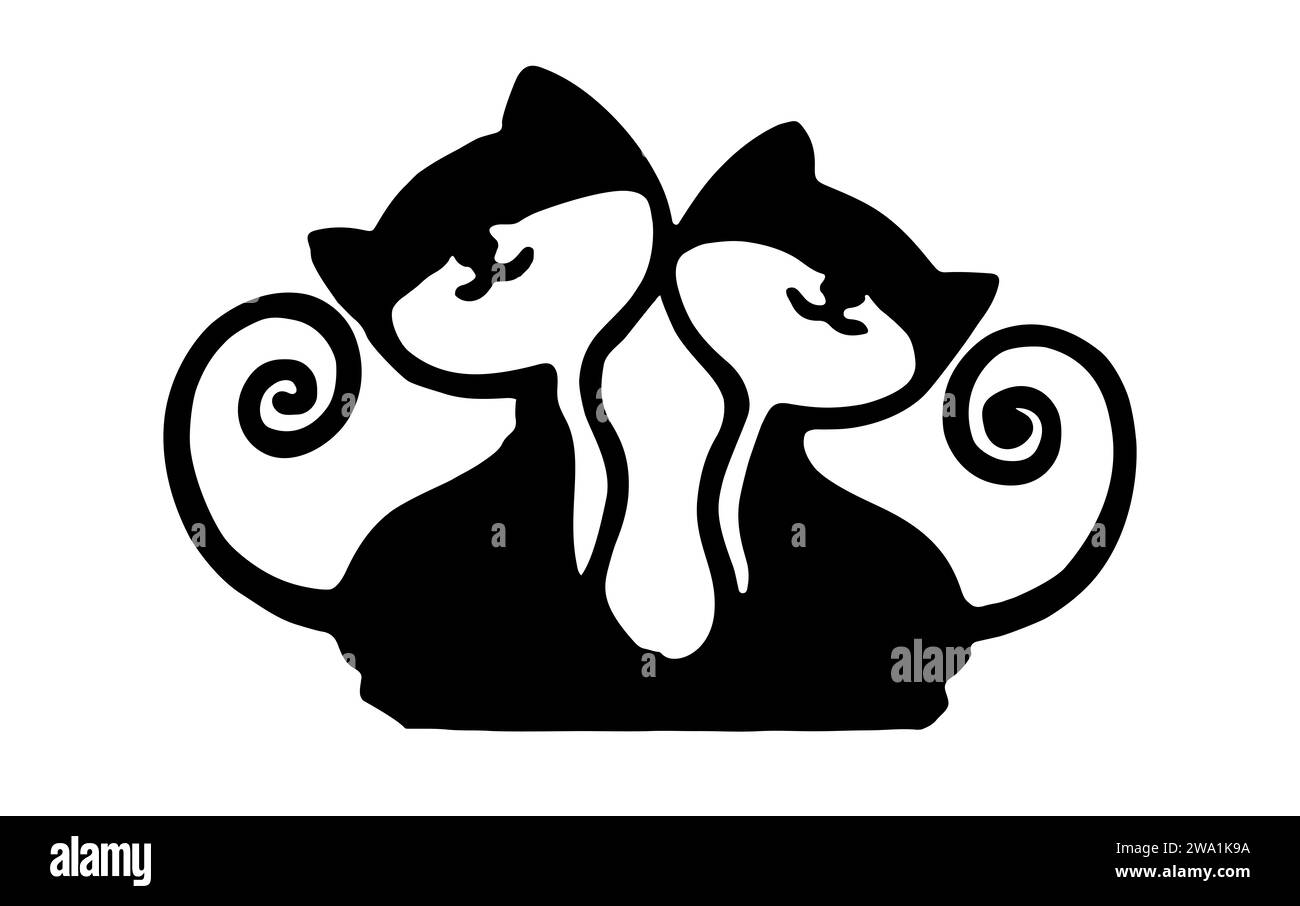 Due gatti in amore Foto Stock