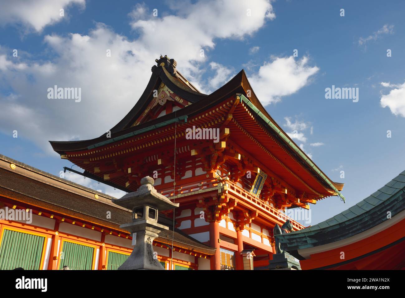 Particolare del tempio Fushimi Inari Taisha, Fushimi-ku, Kyoto, Kyoto, Foto Stock
