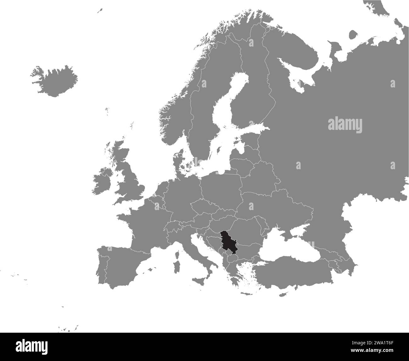 Mappa delle località DELLA REPUBBLICA DI SERBIA, EUROPA Illustrazione Vettoriale