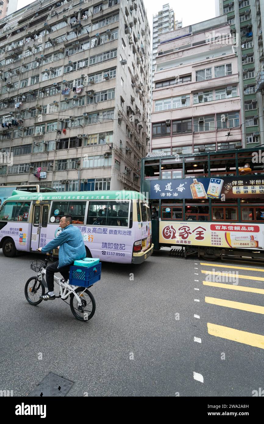 Des Voeux Road West, Sai Wan, Hong Kong Foto Stock