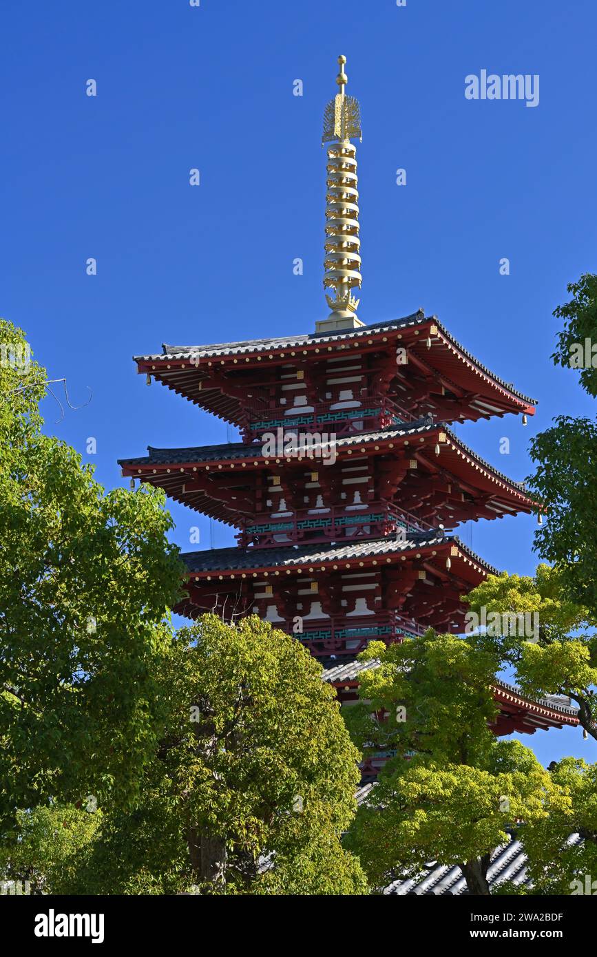 四天王寺, Tempio di Shitennōji Foto Stock