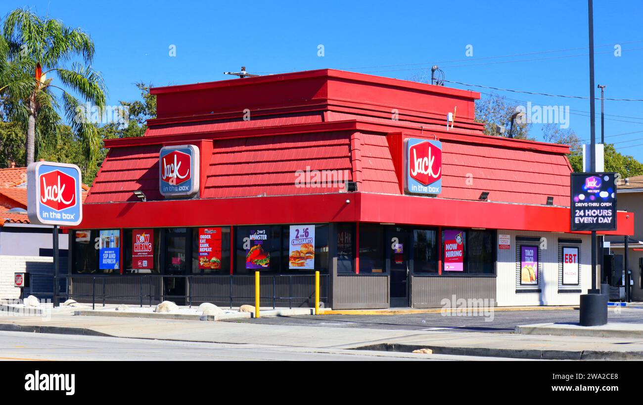 Los Angeles, California: Catena di fast food americani JACK IN THE BOX Foto Stock