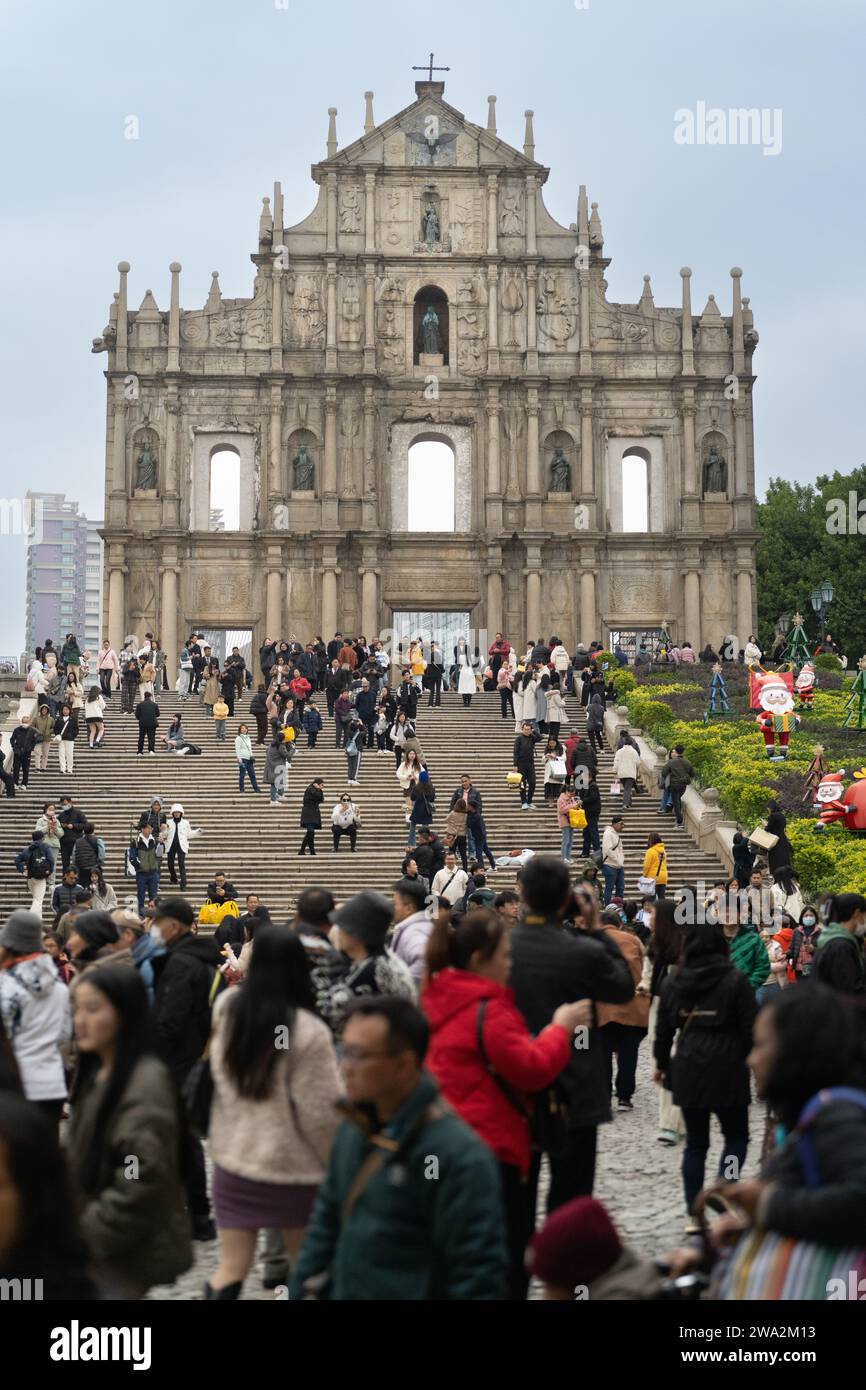 Le rovine di San Paolo sono le rovine di un complesso religioso cattolico del XVII secolo a Santo António, Macao, Cina Foto Stock