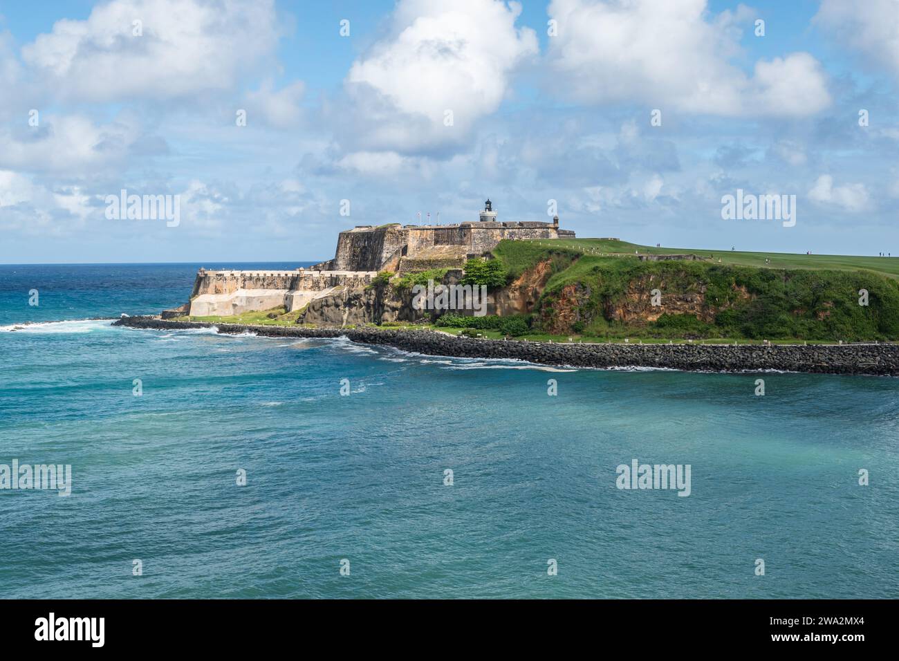 Antica fortezza Castillo San Felipe del Morro San Juan, Porto Rico. Foto Stock