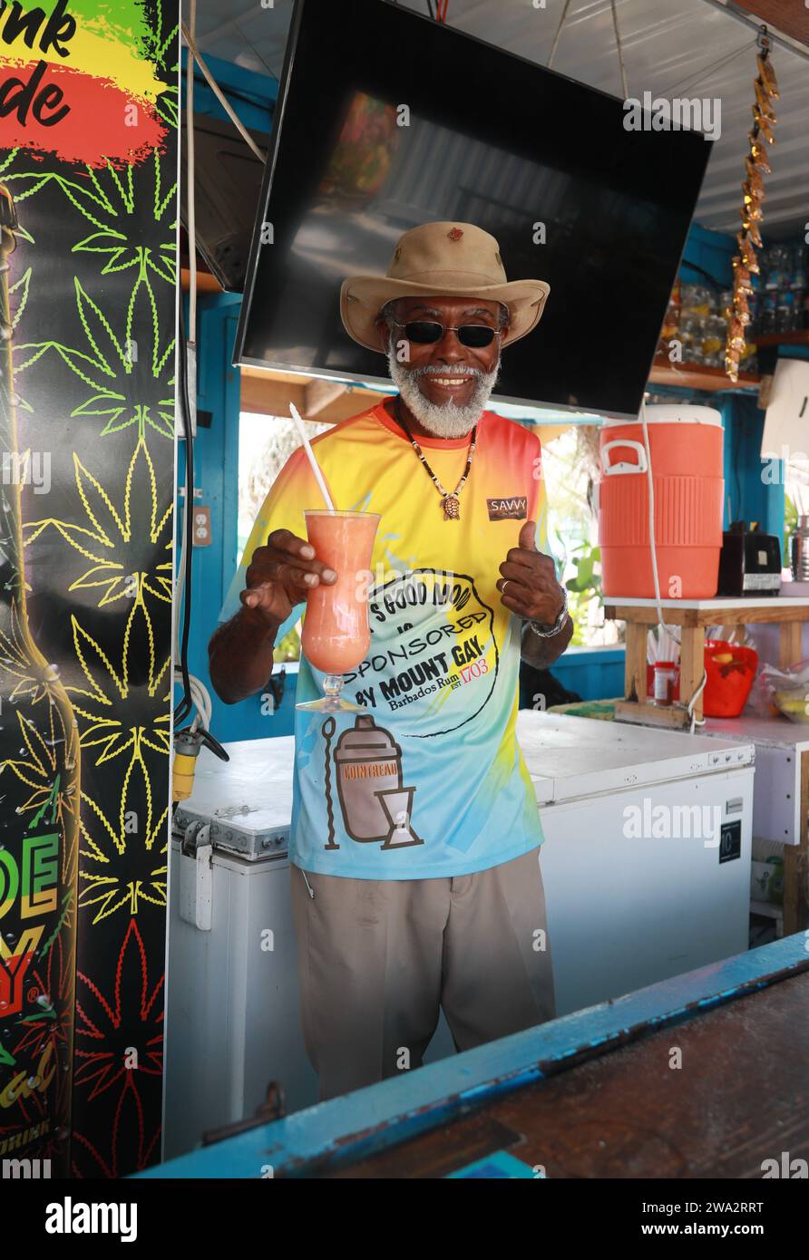 Barbados Bartender Foto Stock