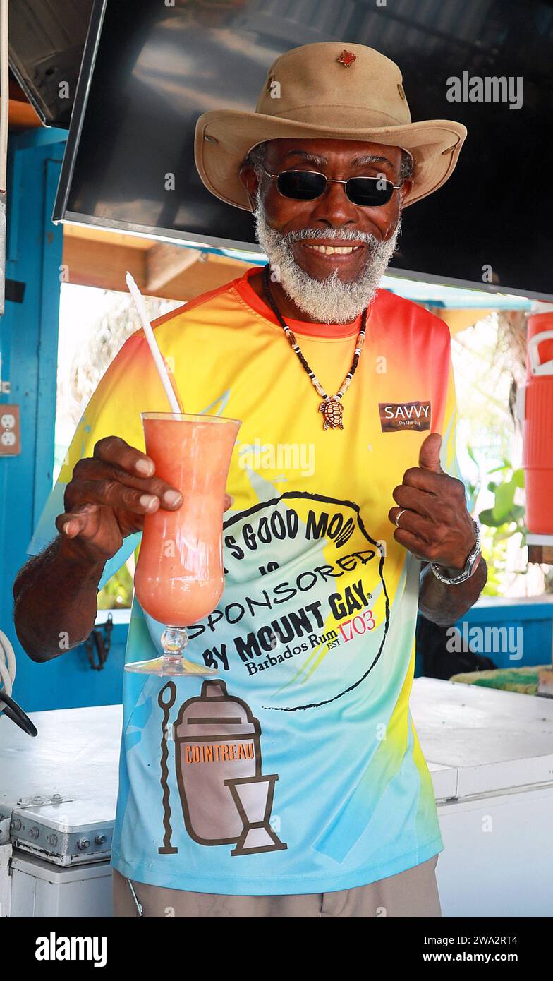 Barbados Bartender Foto Stock