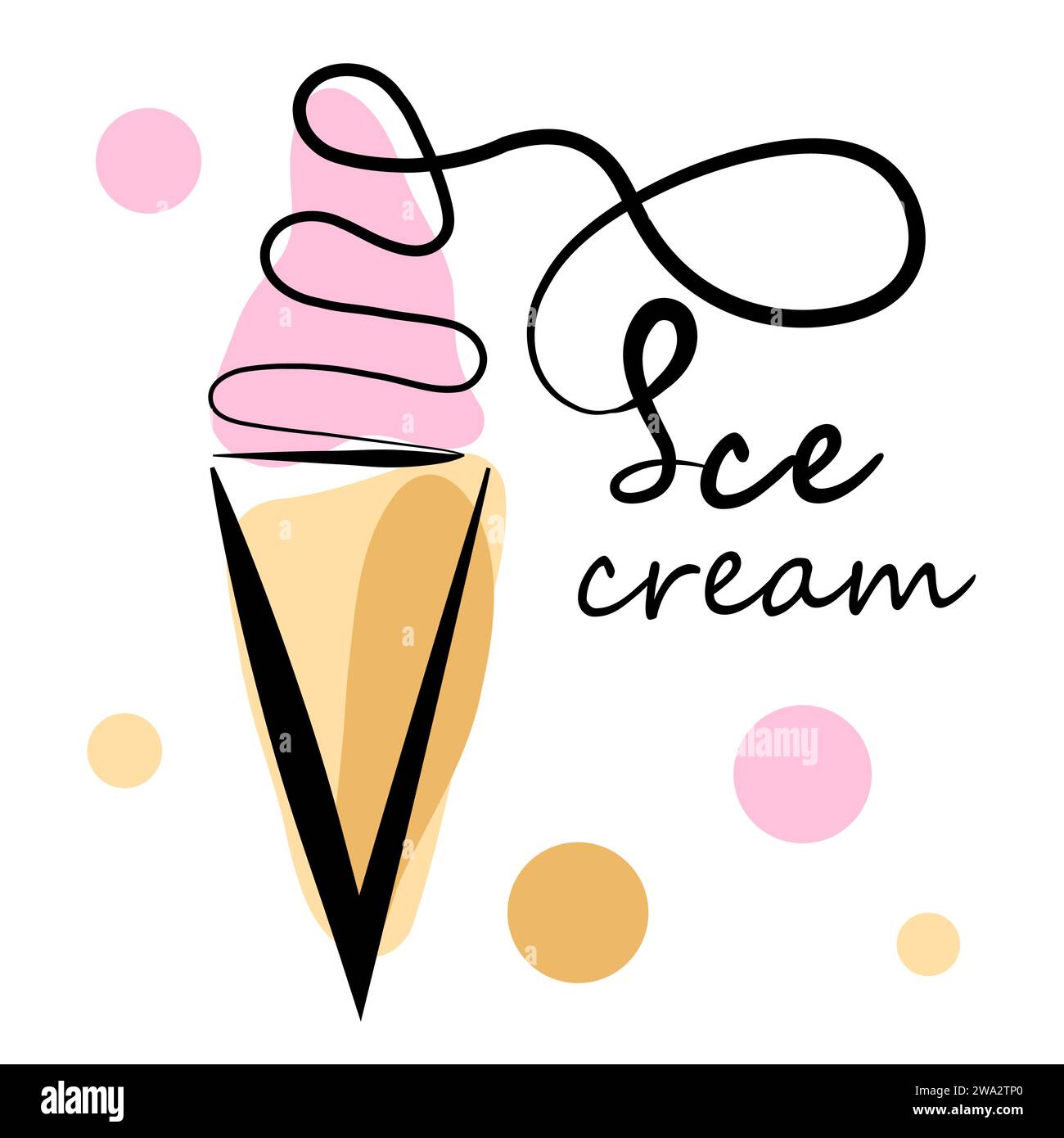 Letering. Gelato su sfondo bianco Illustrazione Vettoriale
