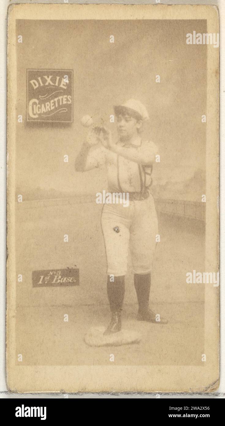 1st base, dalla serie Girl Baseball Players (N48, Type 2) for Dixie Cigarettes 1963 di Allen & Ginter Foto Stock