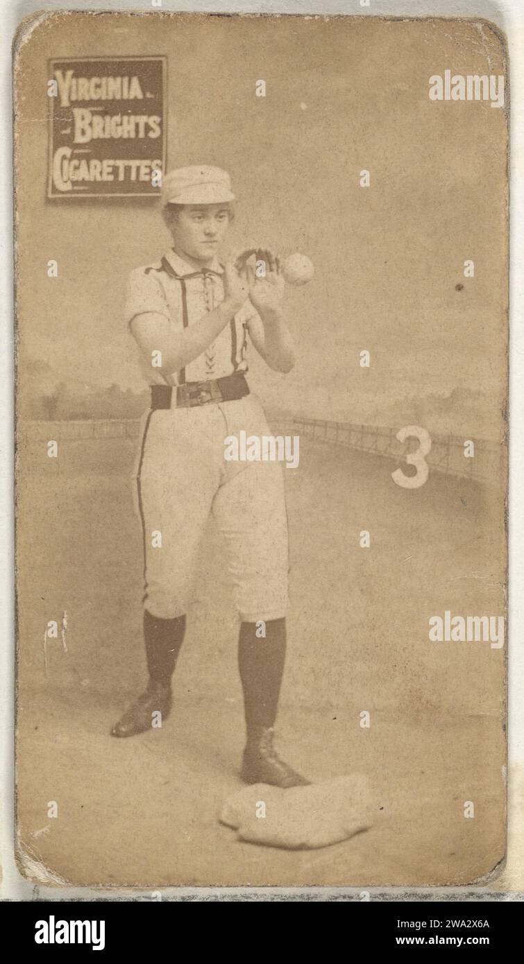 Carta 3, della serie Girl Baseball Players (N48, tipo 2) per le sigarette Virginia Brights 1963 di Allen & Ginter Foto Stock