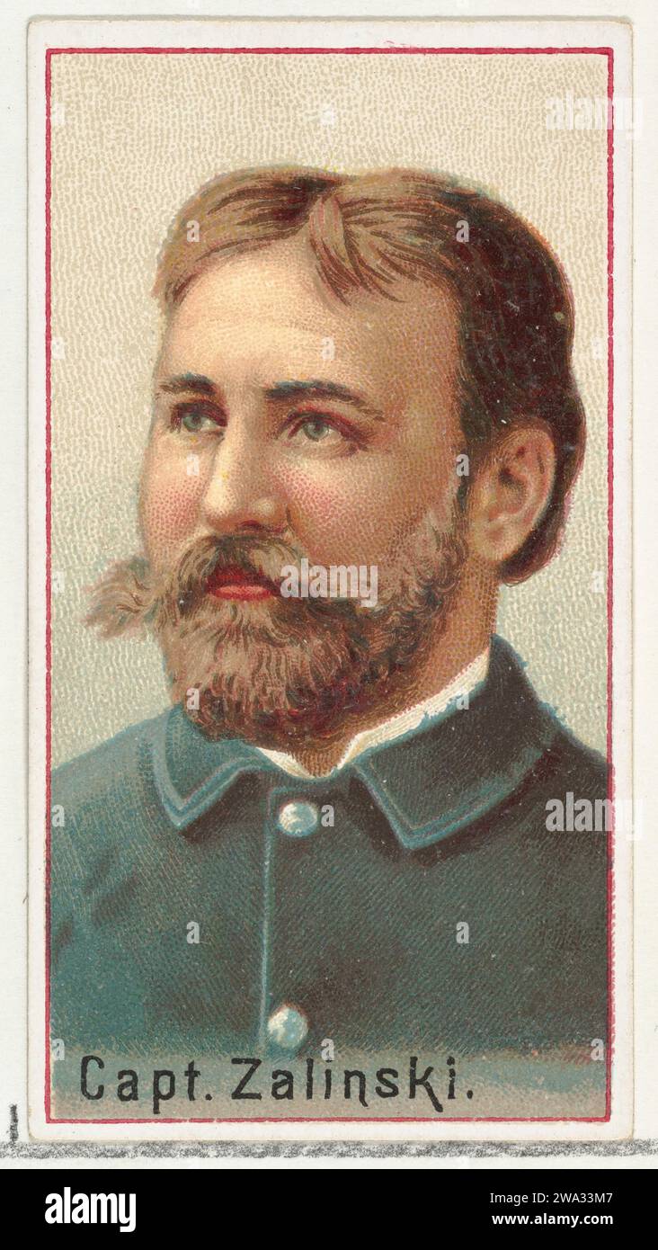 Captain Zalinski, campione di stampatore per l'album di souvenir World's Inventors (A25) for Allen & Ginter Cigarettes 1963 di Allen & Ginter Foto Stock