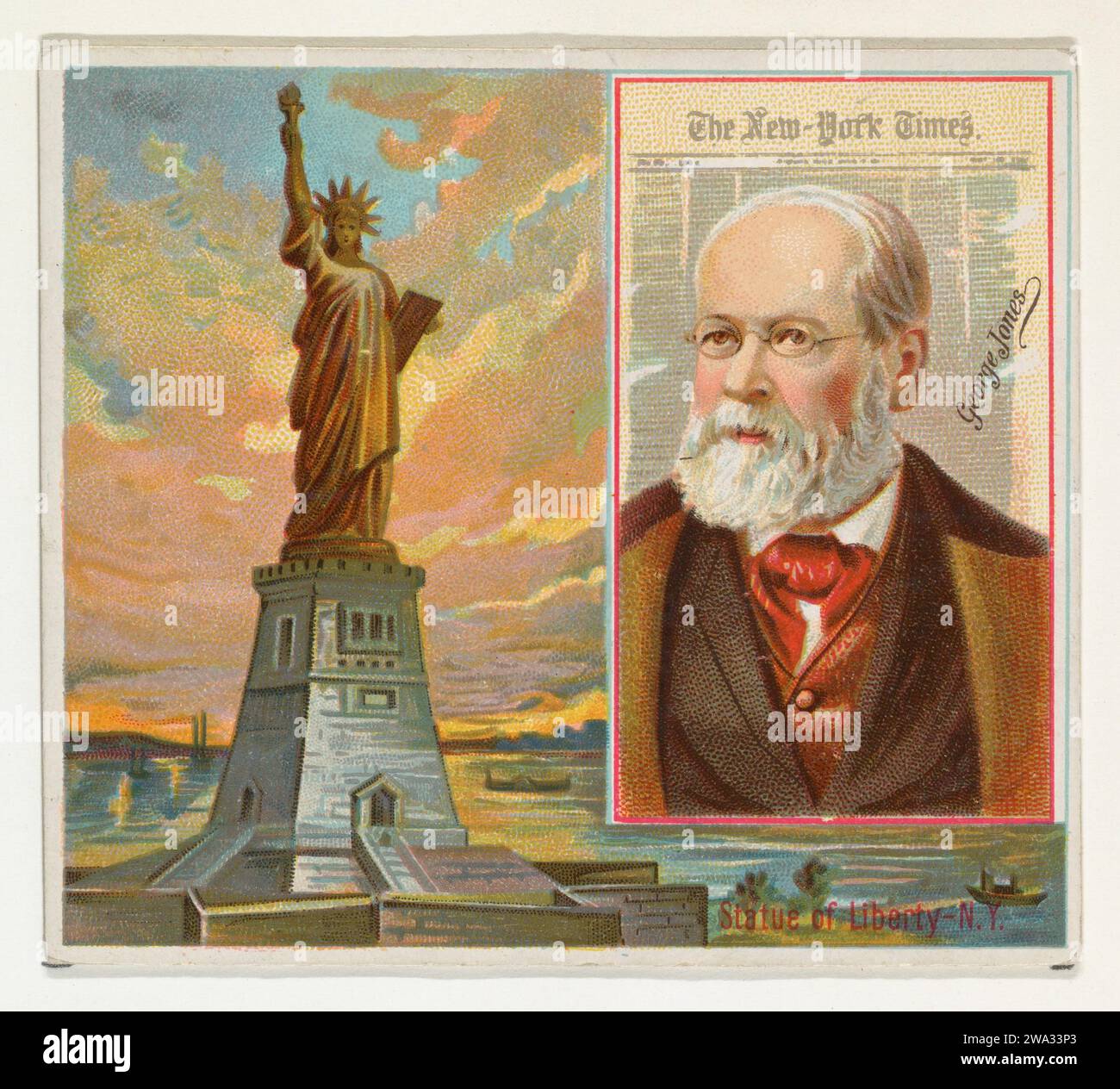 George R. Jones, The New York Times, dalla serie American Editors (N35) per Allen & Ginter sigarettes 1963 di Allen & Ginter Foto Stock