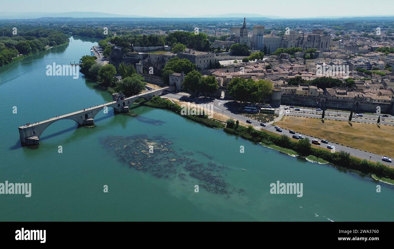 Foto drone Ponte di Avignone Francia Europa Foto Stock