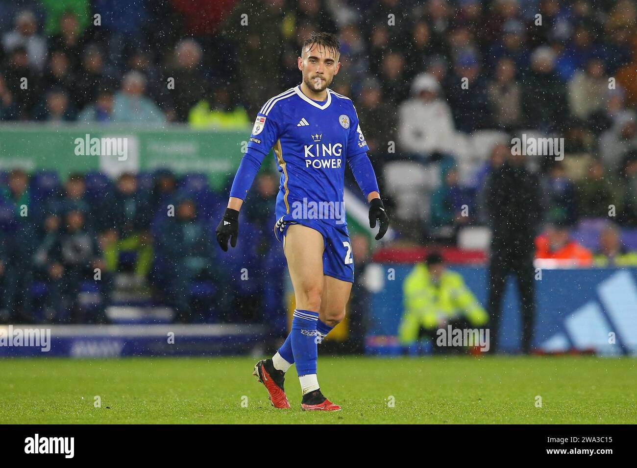 Yunus Akgün di Leicester City durante la partita del campionato Sky Bet Leicester City vs Huddersfield Town al King Power Stadium, Leicester, Regno Unito, gennaio 2024 (foto di Gareth Evans/News Images) Foto Stock