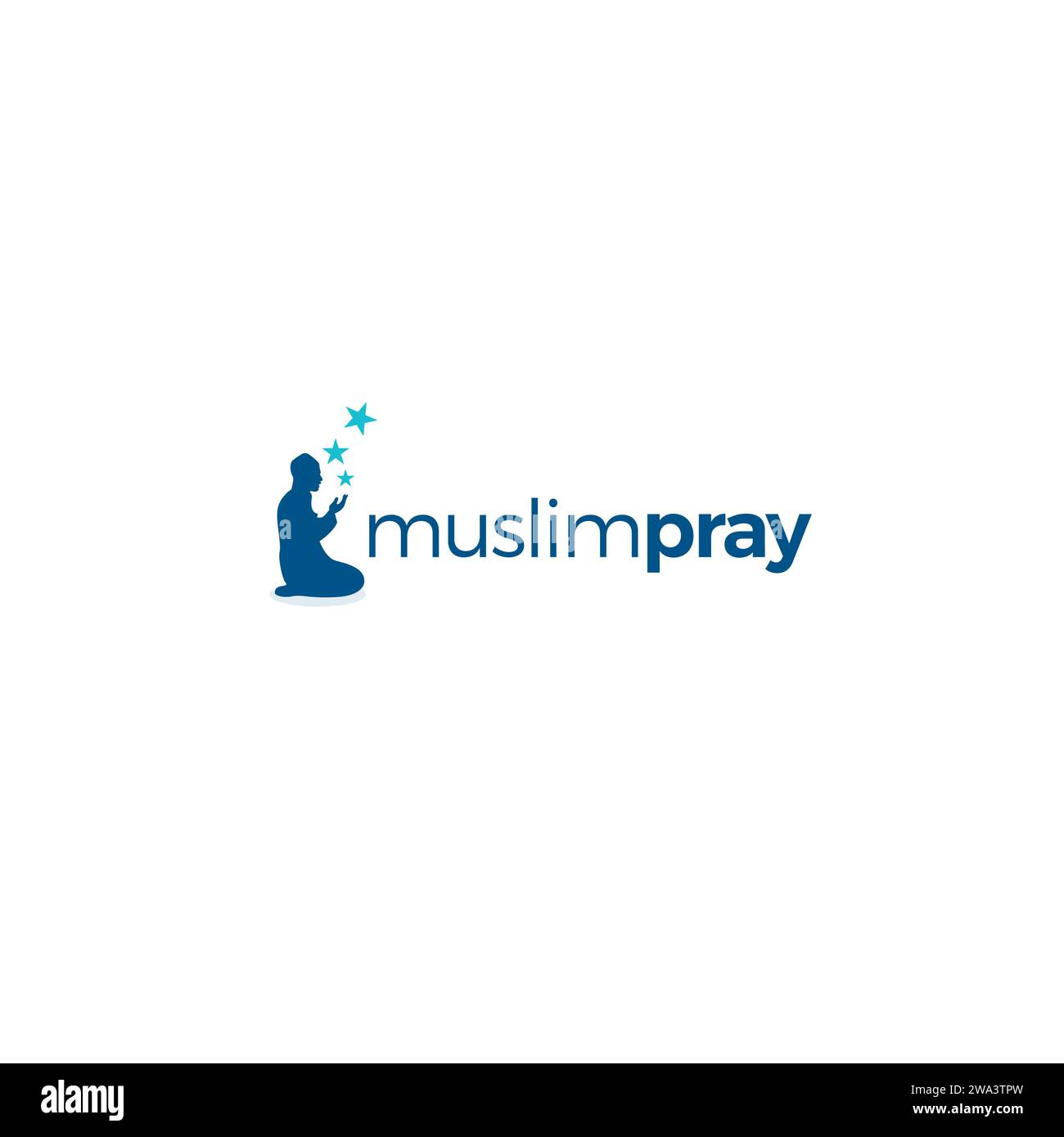 Logo musulmano Pray. Logo del popolo musulmano Illustrazione Vettoriale
