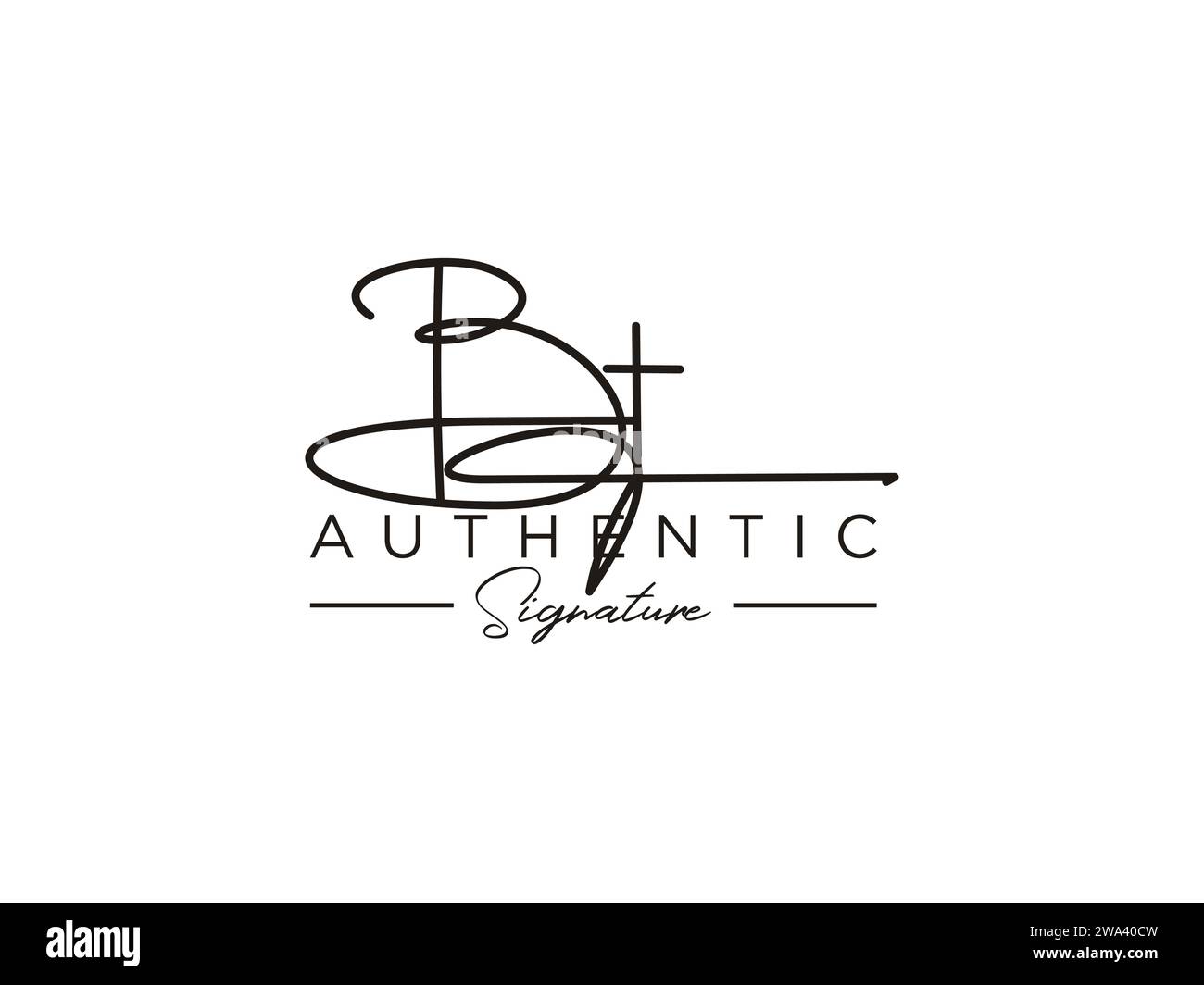Vettore modello logo firma BT. Illustrazione Vettoriale