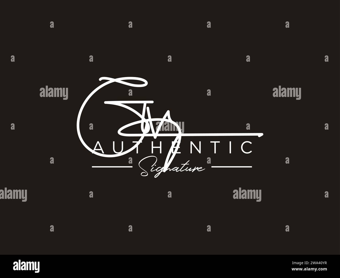 Vettore modello logo firma GV. Illustrazione Vettoriale