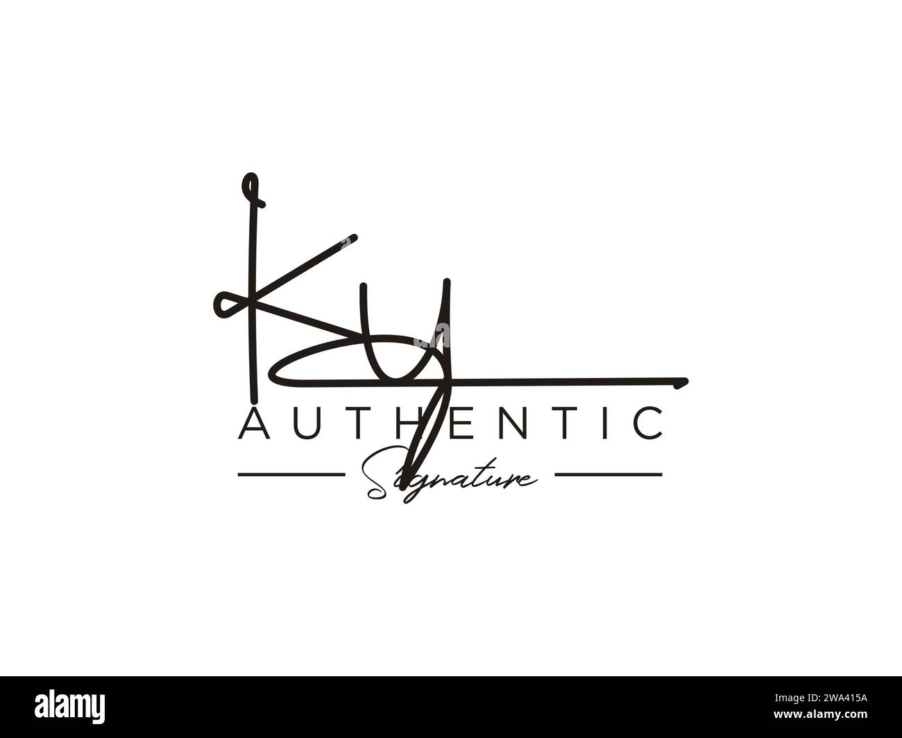 Vettore modello logo firma KU. Illustrazione Vettoriale