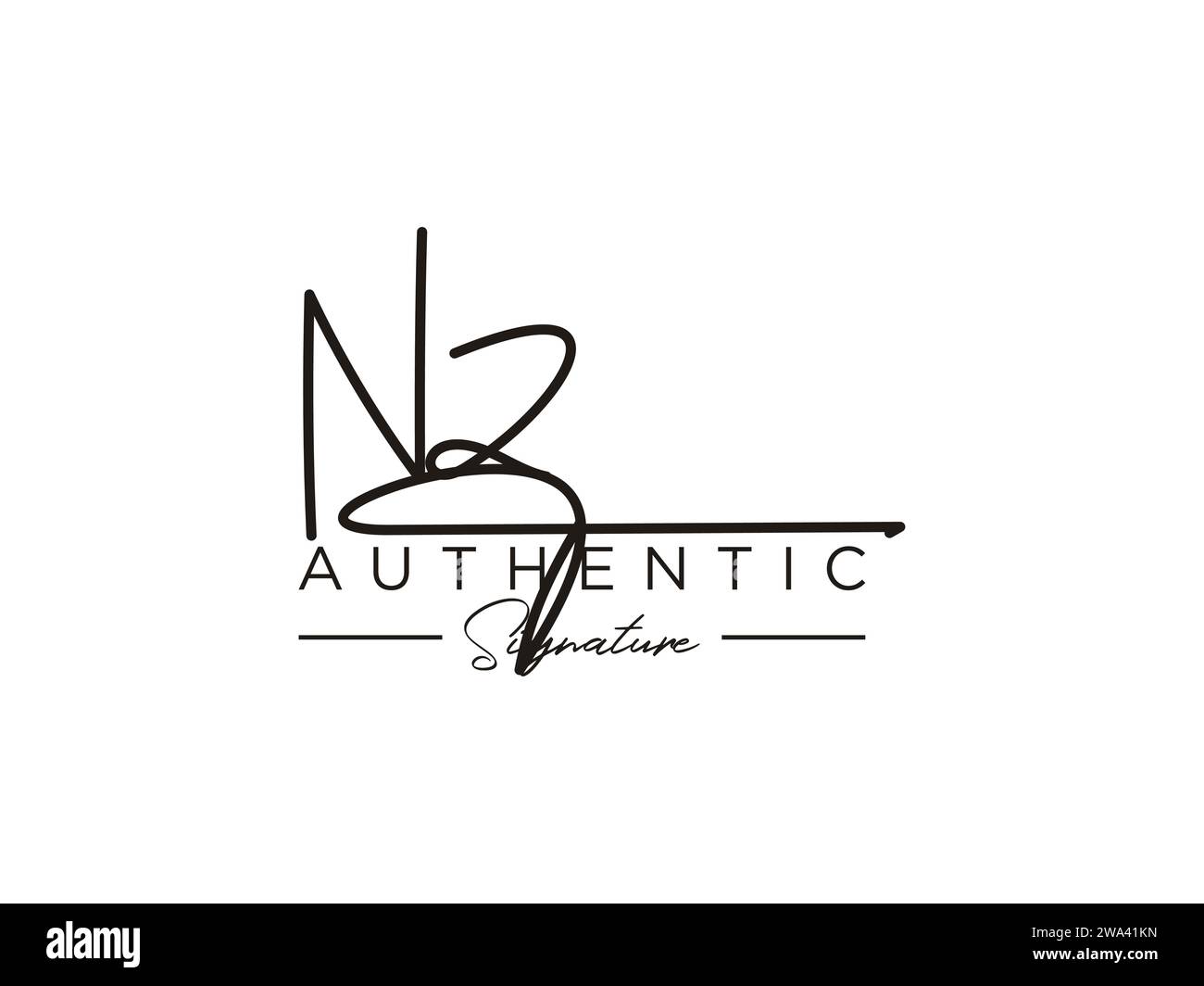 Vettore modello logo firma NZ. Illustrazione Vettoriale