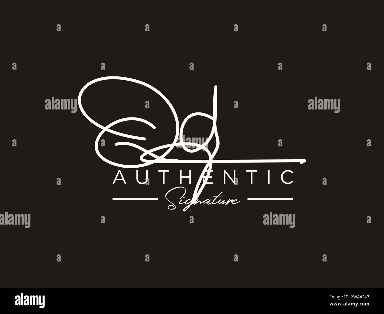 Vettore modello logo firma QD. Illustrazione Vettoriale