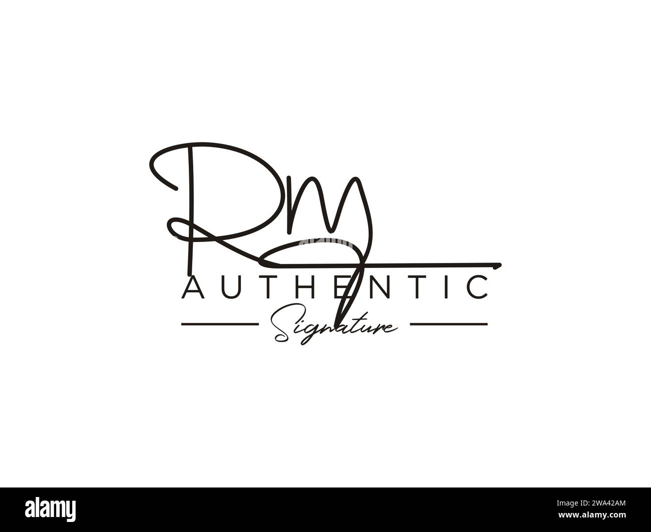 Vettore modello logo firma RM. Illustrazione Vettoriale