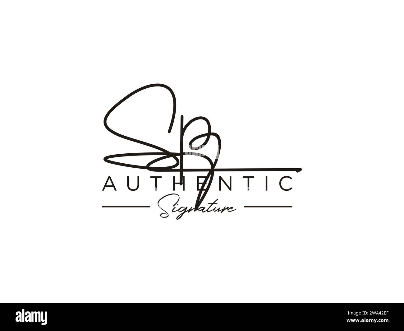 Vettore modello logo firma SP. Illustrazione Vettoriale