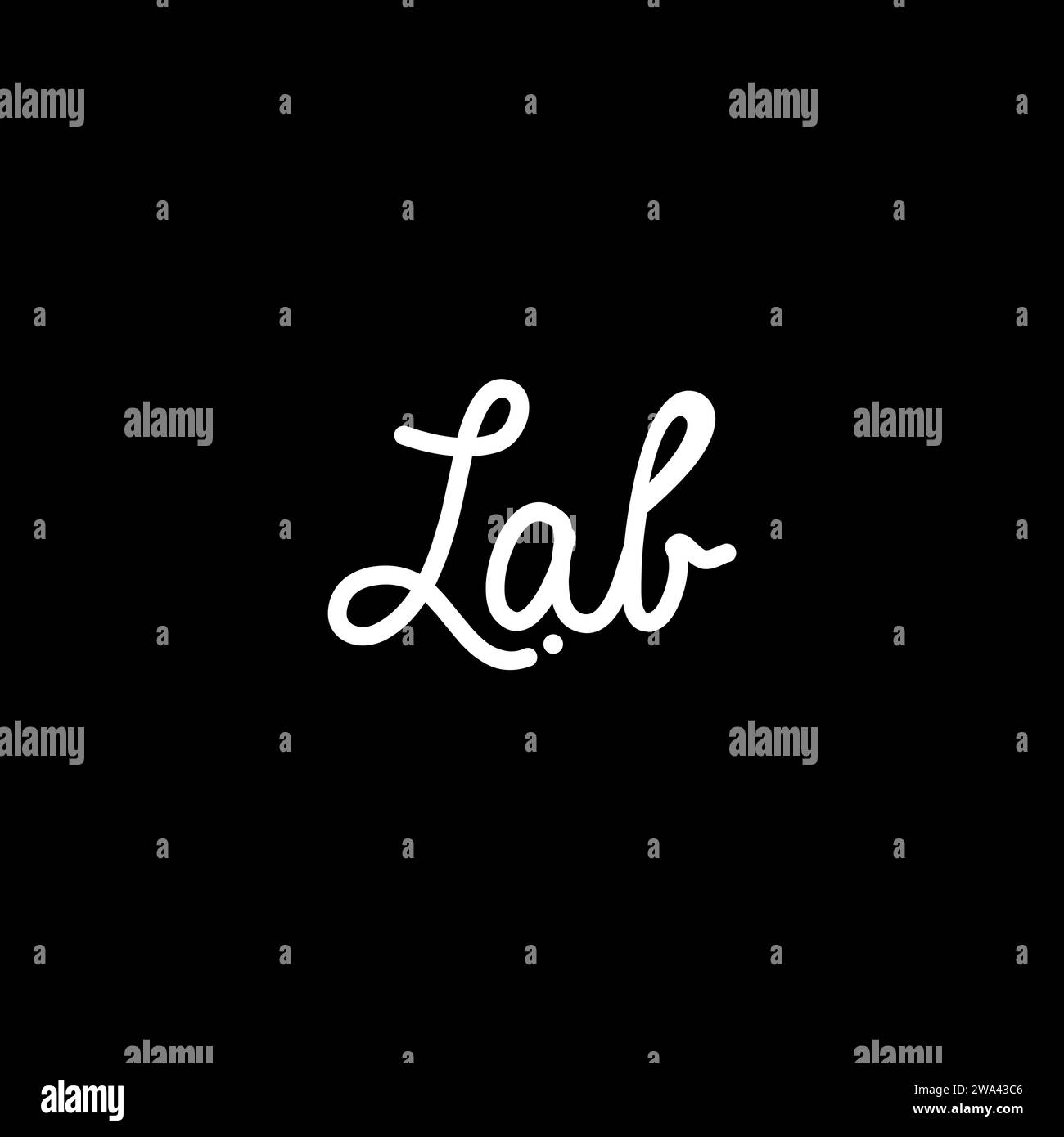 Logo LAB Lettering semplice. Logo del laboratorio Illustrazione Vettoriale