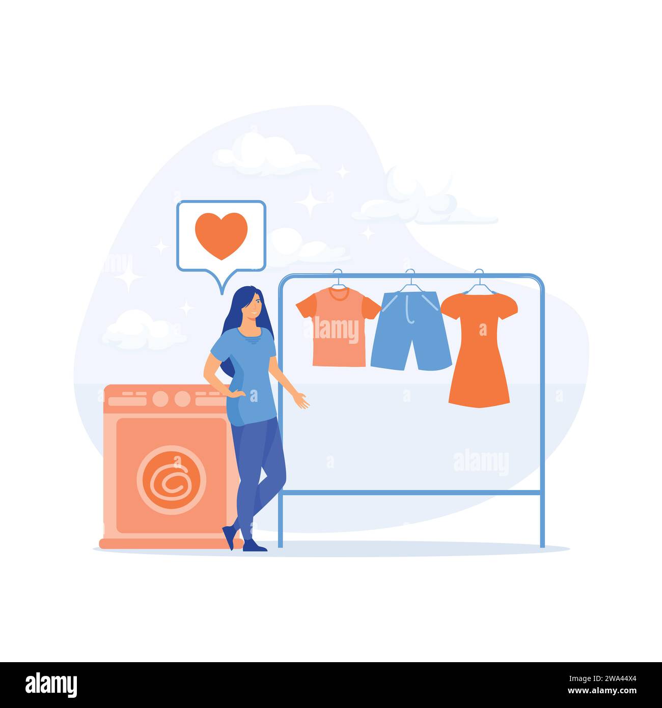 Personale esperto in formazione, servizio di lavanderia, cameriera che stirava la camicia degli ospiti, cameriere che serve al banchetto, cartoni animati vettoriali horeca Sector. vettore piatto m Illustrazione Vettoriale