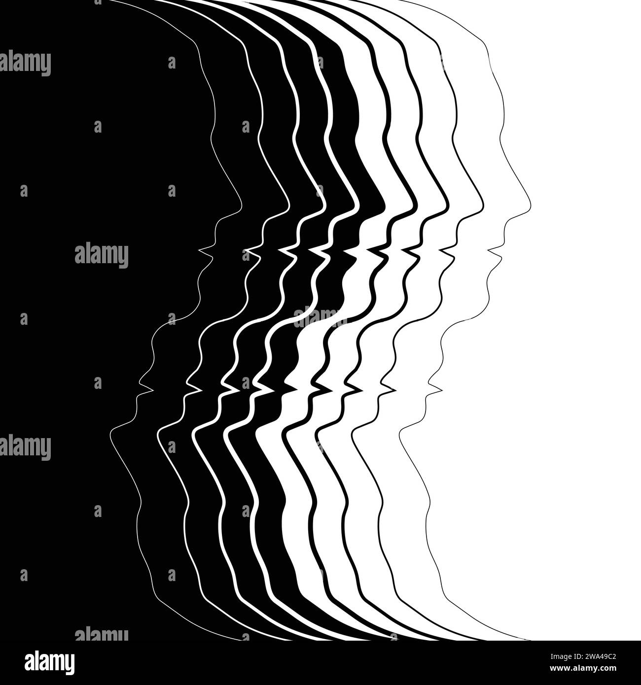 Uomo astratto testa mezzitoni Illustrazione Vettoriale