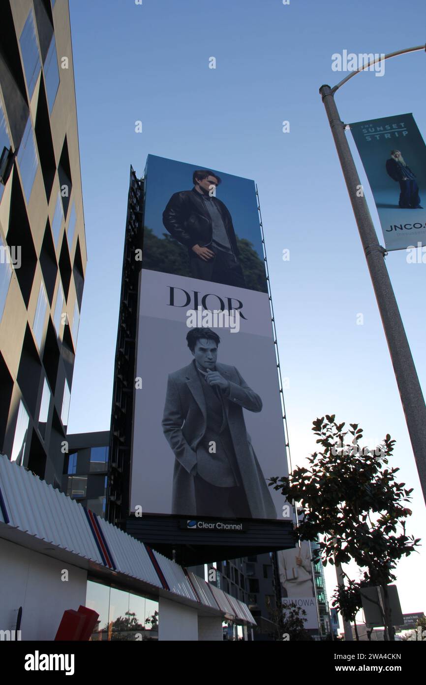 Dior Luxury Brand Billboard Sunset Strip Los Angeles Stock Photography Foto Stock