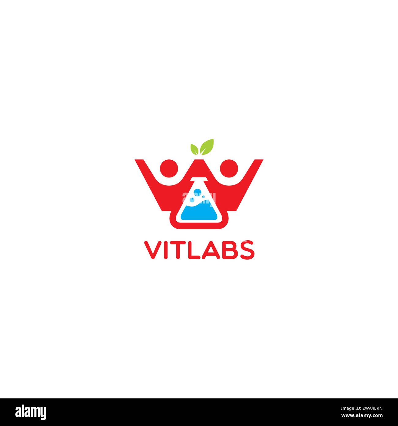 Logo Vit Labs Design semplice. Due Logo umani Illustrazione Vettoriale