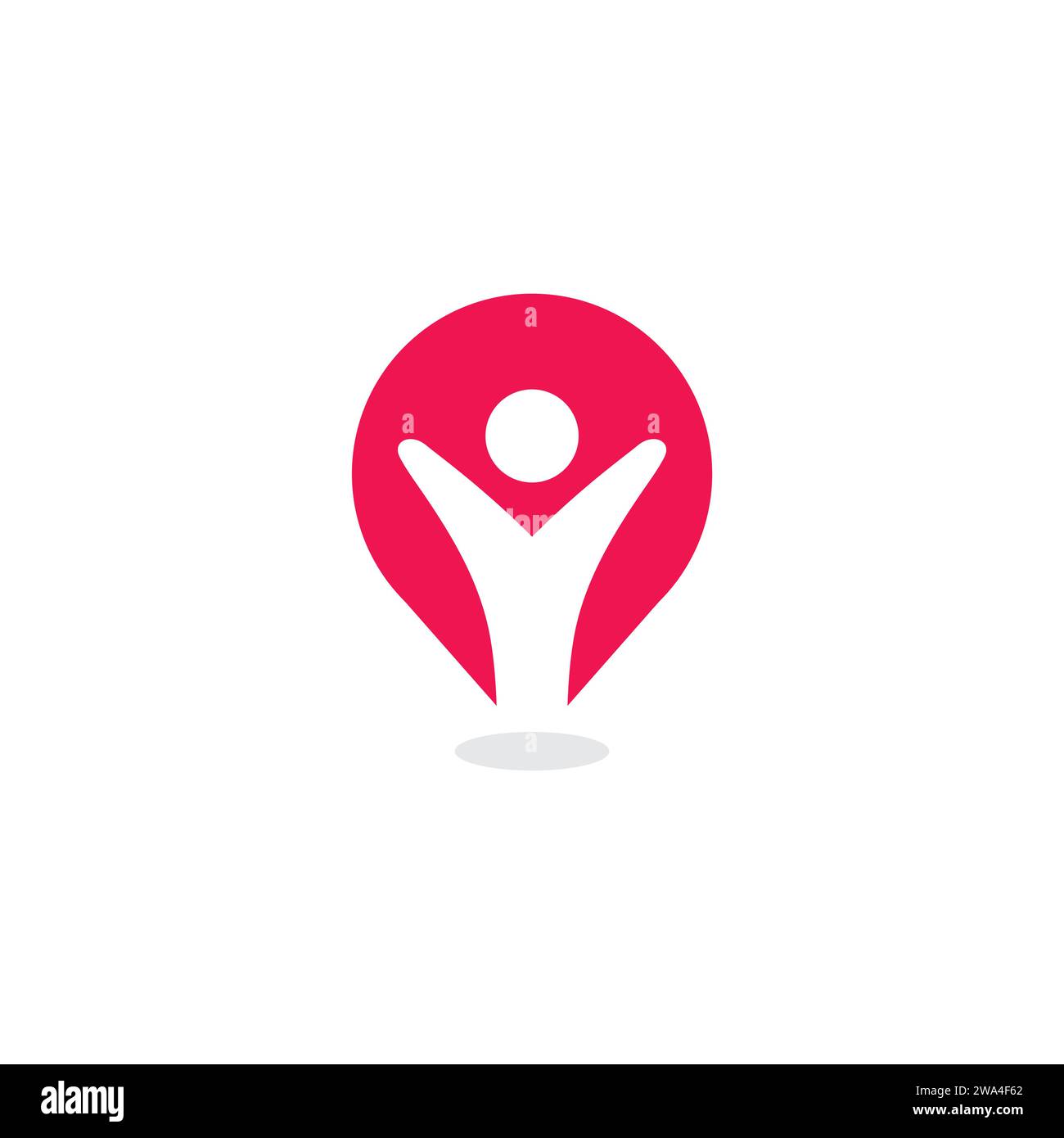 logo human pin. Design del logo della posizione delle persone Illustrazione Vettoriale