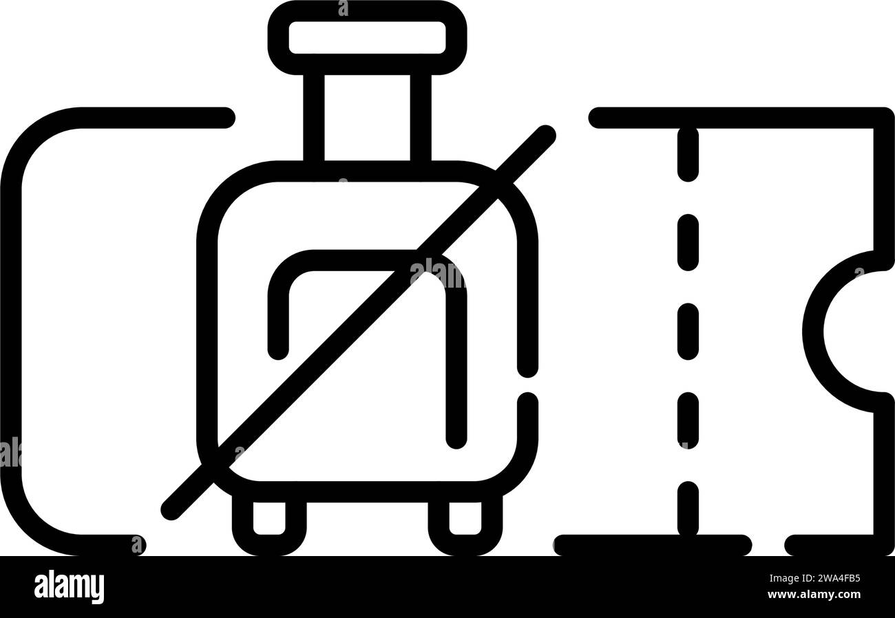 Biglietto aereo low cost senza bagaglio. Pixel Perfect, tratto modificabile Illustrazione Vettoriale