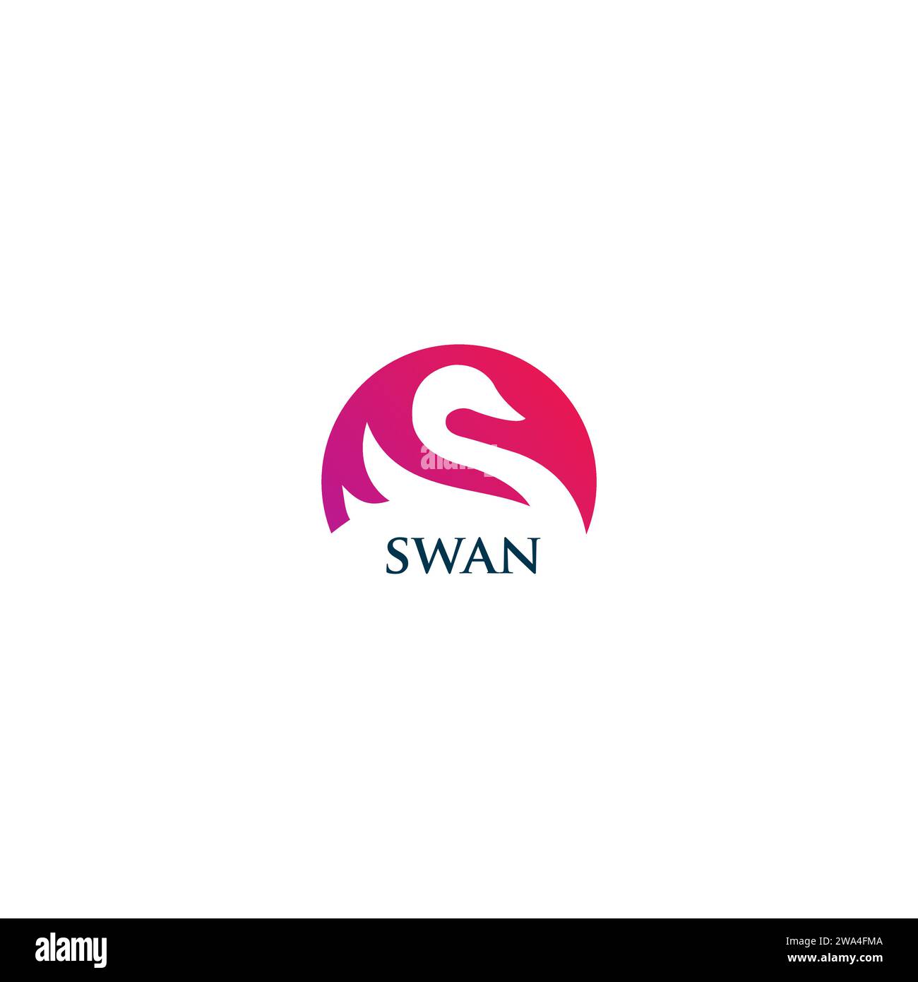 Logo Swan Abstract Design semplice. Swan Icon Vector Illustrazione Vettoriale