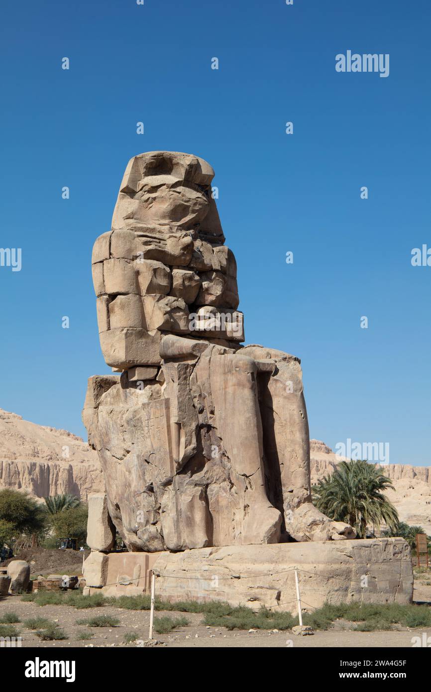 Colosso di Memnon, Luxor, Egitto Foto Stock